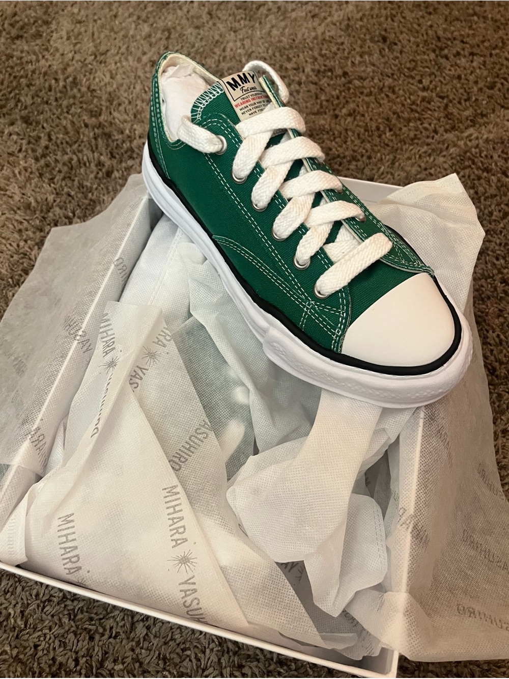 Maison mihara Yasuhiro Green Low-Top Canvas Sneaker